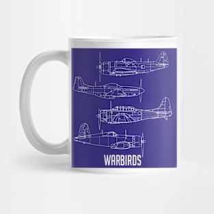 Vintage Wings: Legends in Blueprint Mug